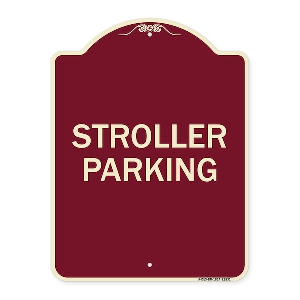 Signmission Designer Series Sign Stroller Parking, Burgundy Heavy-Gauge Aluminum Sign, 24" x 18", BU-1824-22831 A-DES-BU-1824-22831 - main